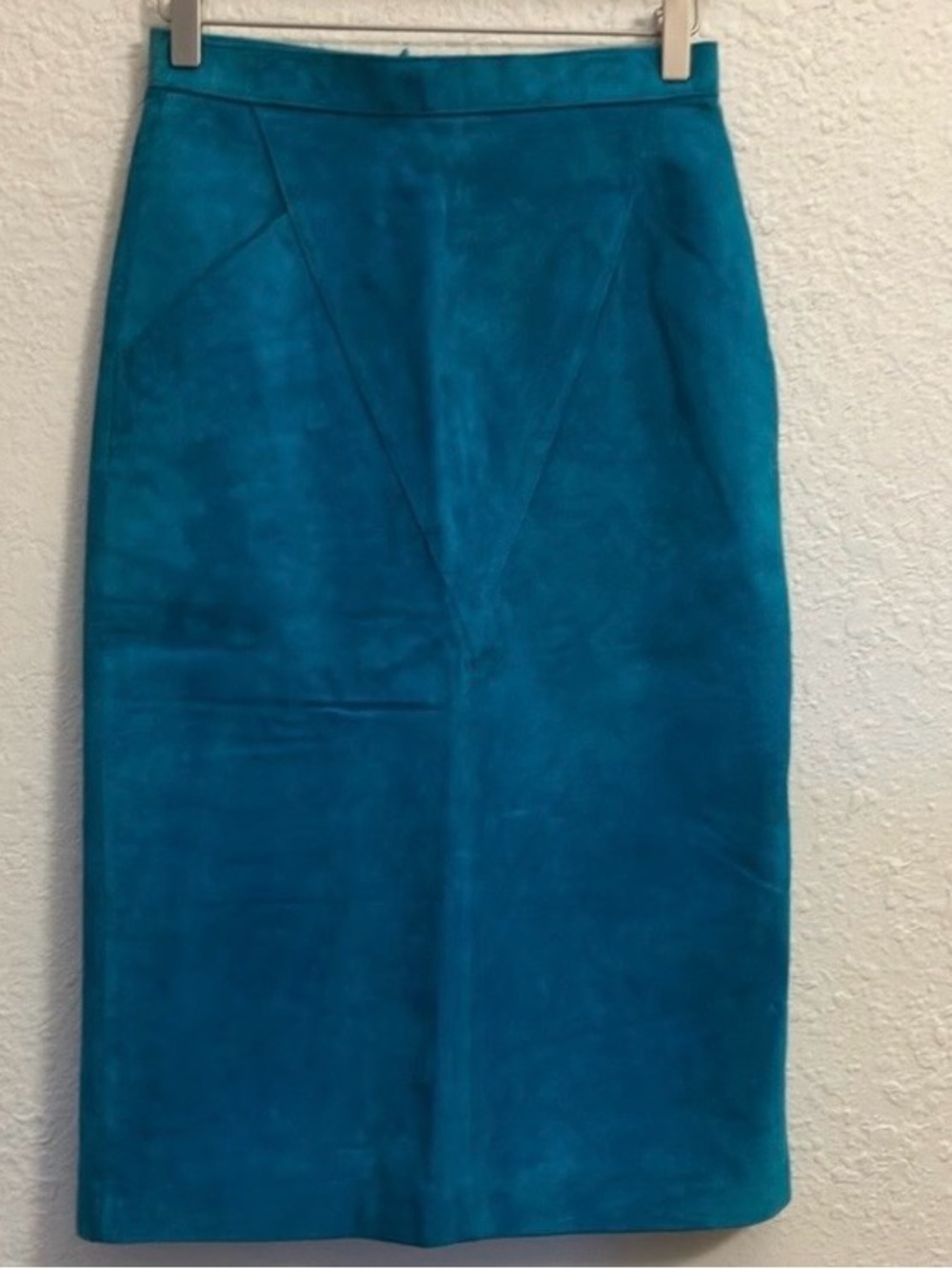 TARAZZIA Vintage Teal Suede Pencil Skirt - Sz 7/8